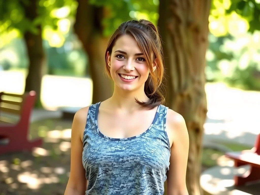 Glückliche Frau Anna M. nach erfolgreicher Gewichtsabnahme und voller Energie